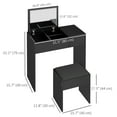 thumbnail image 3 of HOMCOM Ensemble de Coiffeuse avec Miroir et Tabouret Rembourré pour Chambre, 3 of 10