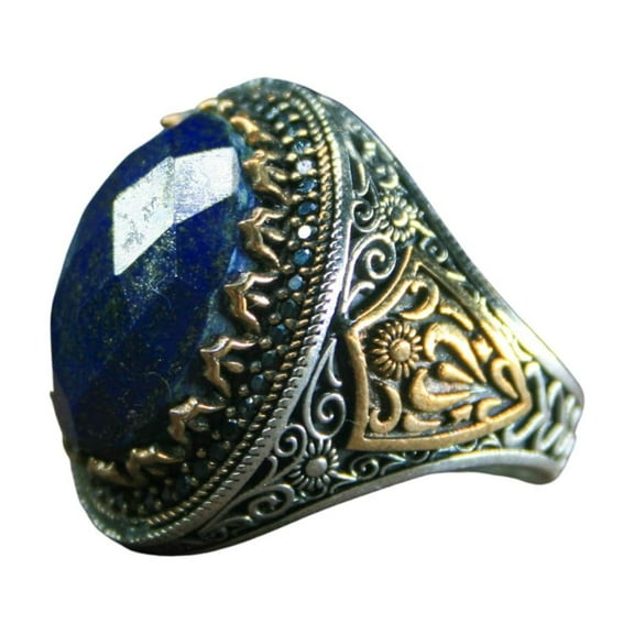 Lapis Lazuli Stone Ring,Silver 925k Mens Ring,Handmade Ring,Jewelry Gift For Him an Her