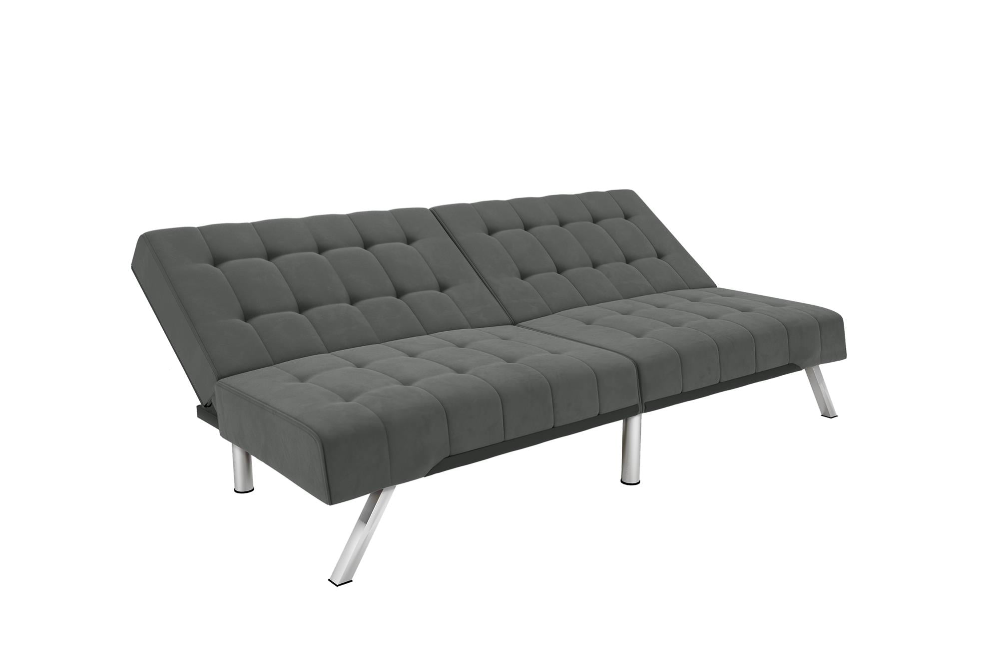 DHP Emily Convertible Tufted Futon Sofa, Gray Linen