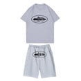 thumbnail image 1 of Conjunto de jogging informal para niños combinado con pantalones cortos de manga corta Conjunto de dos piezas, 1 of 2