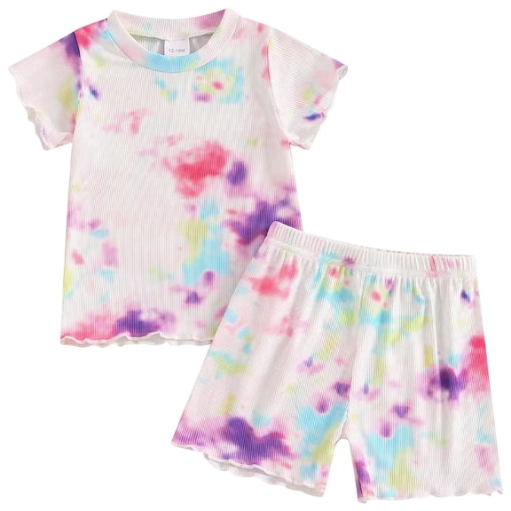 Cathalem Toddler Kids Junior Soft Bamboo Pajamas Short Summer Pjs 2pcs Purple 4-5Y