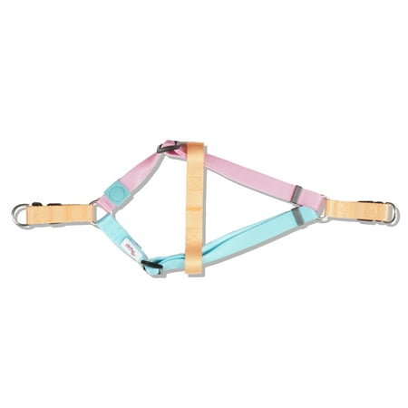 AtPet Adjustable Multicolor Step in Halter Dog Harness Blue Orange Pink L (23 to 29 Chest Size)