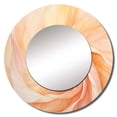 thumbnail image 2 of Designart "Swirling Sunkissed Peach Spiral" Abstract Spirals Peach Large Round Mirror - Round Office Mirror Wall Decor - Modern Round Printed Mirror - 29" x 29", 2 of 6