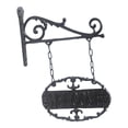 thumbnail image 4 of Letrero de bienvenida de hierro para decoración de pared, placa colgante para puerta de entrada de doble cara, resistente, para tienda, bar, exterior, 4 of 8