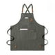 thumbnail image 2 of Advancent Delantal de lona, ​​delantales de trabajo gruesos, fundas de delantales, ropa de trabajo cómoda, accesorio de cubierta, vestido para el Utensilios de cocina Verde gris Advancent HA011664-07, 2 of 6