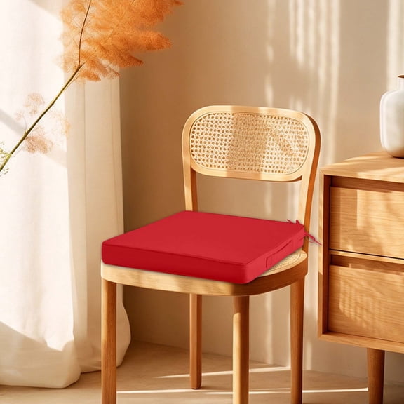 Square Outdoor Seat Cushion - Removable Washable Thickened Non Slip Dining Chair Cushion With Portable Rope, Waterproof Cover For Patio Deck Lawn Furniture Home Decor