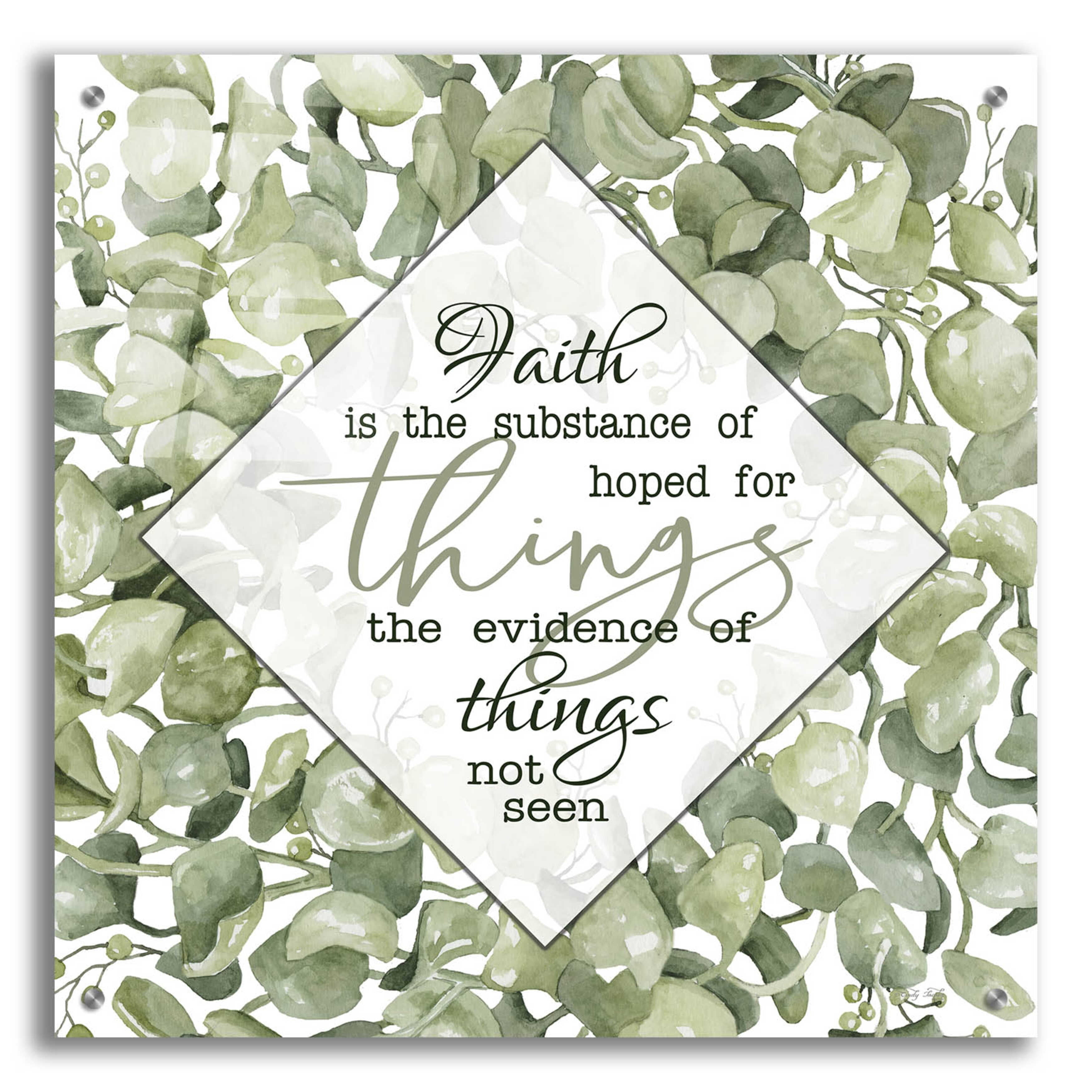 Epic Art 'Faith Is' by Cindy Jacobs, Acrylic Glass Wall Art, 24"x24 ...