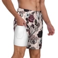thumbnail image 3 of Balery Retro Red Black Roses Mens Swim Trunks Swim Shorts for Men Quick Dry Inseam Beach Shorts with Compression Liner Pocket-Small, 3 of 9