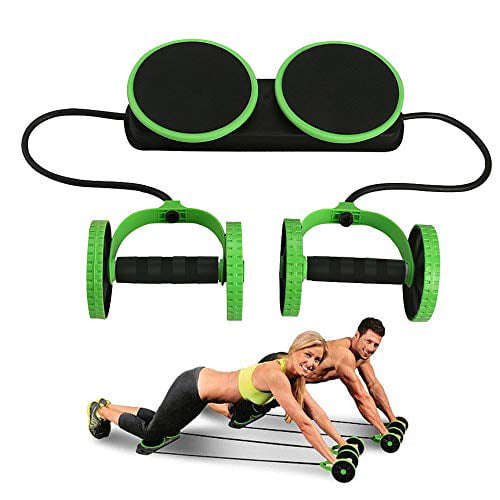 Abdominal Power Roll Trainer Waist Slimming Exerciser Core Double Wheel Fitness 