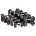 thumbnail image 2 of BalanceFromÂ&nbsp;Rubber Encased Hex Dumbbells, 35 lbs Pair, 2 of 6