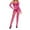 Hot Pink, variant on Women's Long Sleeve Fishnet Bodystocking With Open Crotch Sheer Lingerie For Wear Lined Pantyhose Womens plus Size Tights for Dresses Women Pantyhose plus Size Sheer Tights for Women Pattern Fishnet