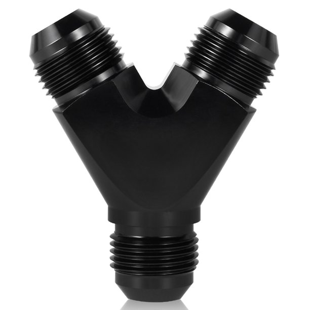 Muyoka 6AN/ 8AN/ 10AN Y Adaptador de bloque Acoplador Unión Divisor de montaje Aleación de aluminio Rosca macho Acoplamiento abocinado Unión Y Bloque Divisor Adaptador de manguera Conector de tubería Muyoka Hogar