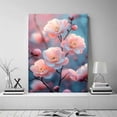 thumbnail image 2 of Mudket Soft Pink Peach Blossom Canvas Wall Art, Framed Floral Wall Decor, Delicate Flower Print for Living Room Bedroom, Ready to Hang - 12"L x 8"W, 2 of 10