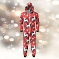 thumbnail image 2 of Hwmodou Matching Christmas Pajamas For Family Cozy Homewear Snowflake Reindeer Print Hooded Loungewear Jammies For Women Men Couples Adult Kids, 2 of 7