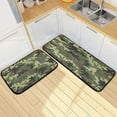 thumbnail image 7 of Coolnut 2 Pieces Kitchen Rug Non-Skid Backing Mat for Doorway Kitchen Bathroom Runner Rug Set, Green Camouflage Texture Design (19.7"x47.2"+19.7"x27.6") Home Decor, 7 of 7