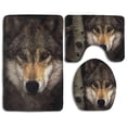 thumbnail image 1 of ABPHQTO Naturaleza del lobo Juego de alfombras de baño de 3 piezas Alfombra de baño Alfombra de contorno y tapa de inodoro, 1 of 2
