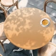thumbnail image 2 of Orange Striped Round Tablecloth, Fitted Table Cover with Elastic for 36"-44" Round Tables, Modern Minimalist Vertical Stripes Art Table Cloth Outdoor Indoor Dinning Party Waterproof Tablecloths, 2 of 7