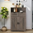 thumbnail image 4 of FANGSUM Large Storage Cabinet, Bathroom Cabinet with 2 Drawers & 2 Shelf, Sideboard for Living Room, Bedroom, Bathroom, Office, Rustic Oak, 4 of 8