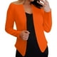 thumbnail image 2 of Blazer de moda para mujer, blusas de color liso, manga larga, cuello en V, chaqueta de traje informal, blusa de poliéster para mujer, 2 of 6