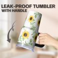 thumbnail image 5 of Sunflower 20oz Stainless Steel Tumbler with Handle and Straw – Insulated Travel Cup with Sliding Lid, 360° Full Wrap Printed Mug for Home, Outdoor & Sports Use, Foral, 5 of 6