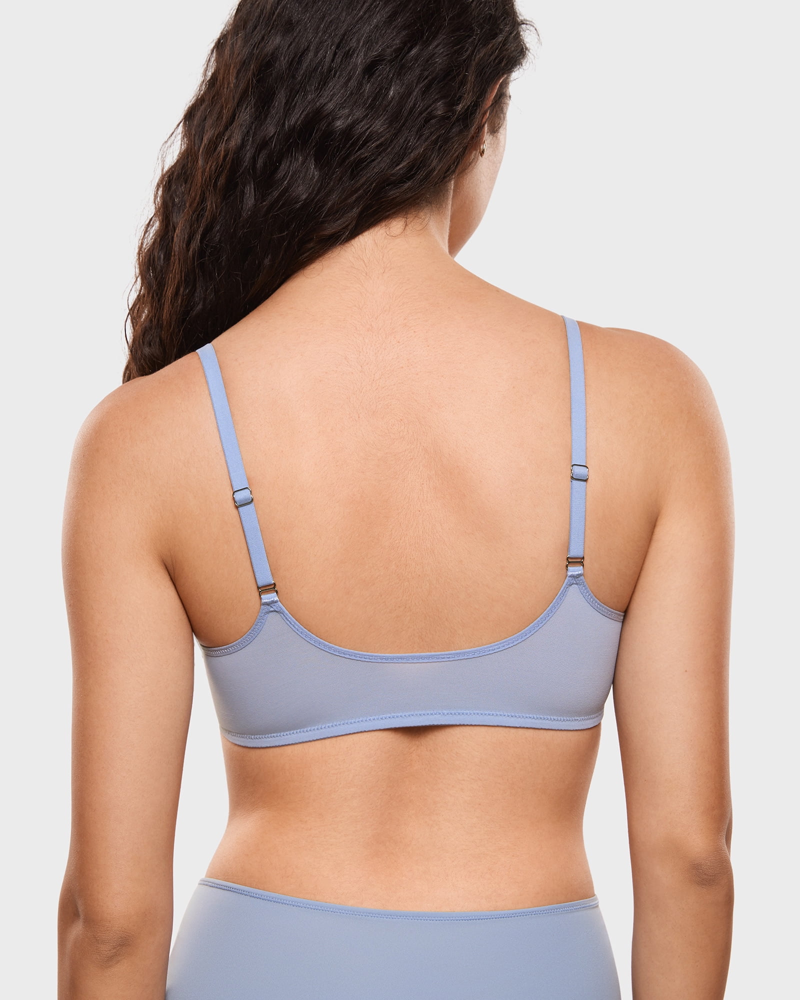 Women's Cosnufy Sheer Front Closure Bra Demi Sexy Seamless Unlined Mesh Underwire Bra