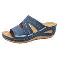 thumbnail image 2 of Domuza Orthopedic Casual Sandals for Women Arch Support Summer Flat Sandals Lightweight Slip on Non Slip Walking Shoes Comfort 2026 Orthopedic Shoes Blue 9（EU-42）, 2 of 4