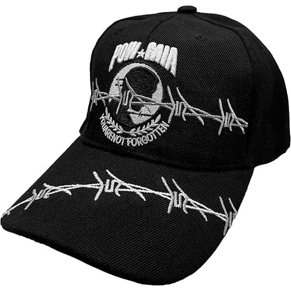POW MIA Veteran Black Baseball Cap, "You are not Forgotten" Embroidered