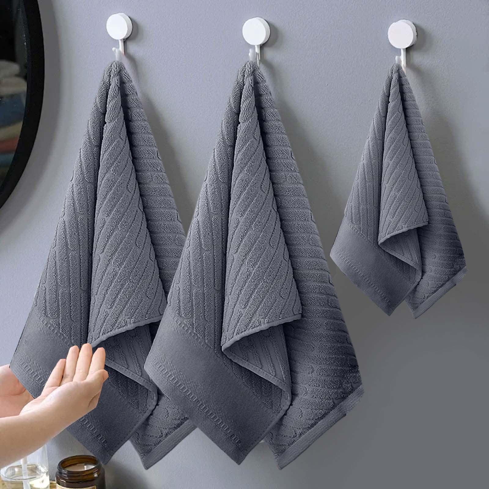 4PCS Bath Towel Sets Cottons 2 Towels 2 Bath Towels Comfortable Absorbent Thickened Soft Gentle for Baby Bath Towel