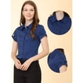 thumbnail image 4 of INSPIRE CHIC Chemise Décontractée pour Femme de Travail à Manches Courtes Boutonnée, 4 of 5
