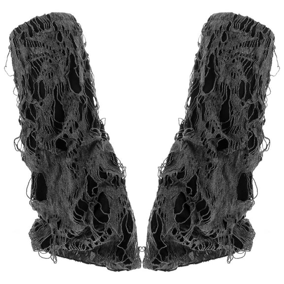 FRCOLOR 1 Pair Thin Breathable Punk Style Ripped Leg Warmers For Costumes Goth Leg Sleeves For Halloween Fashion Leg Covers Costume Accessories