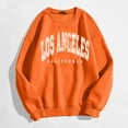 thumbnail image 6 of Ujnder Women's Drop Shoulder Sweatshirts Crew Neck Oversize Pullover Letter Print Tops Casual Outfits for Women Clothes Orange M, 6 of 6