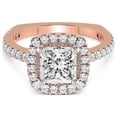 thumbnail image 4 of IGI Certified 1 Carat Princess Shape Lab Grown Diamond Engagement Ring | 14K Rose Gold | Valerie Euro Shank Halo Lab Diamond Ring | FG-VS1-VS2 Quality Friendly Diamonds, 4 of 6
