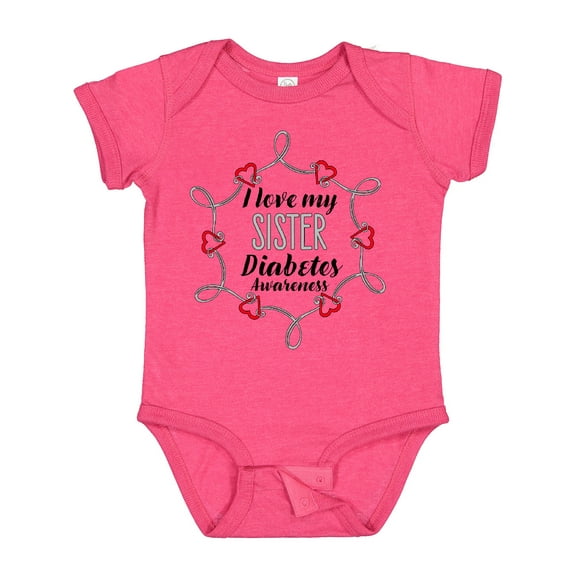 Inktastic I Love My Sister Diabetes Awareness Boys or Girls Baby Bodysuit