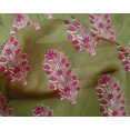 thumbnail image 4 of oneOone Silk Tabby Fabric Leaves & Floral Block Fabric Prints By Yard 42 Inch Wide, 4 of 4