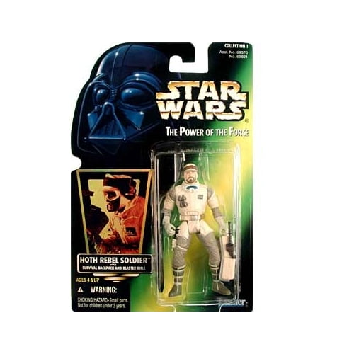 1996 Star Wars POTF Hoth Rebel Soldier with Survival Backpack and Blaster Rifle Collection 1 Hologram foil Green card