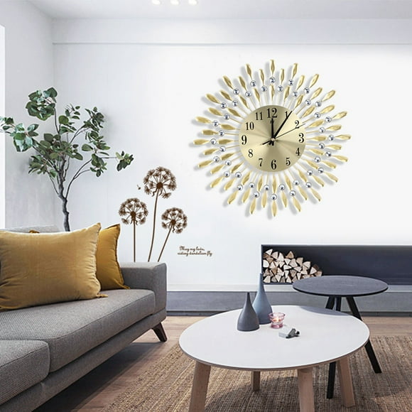 Household Home Decoration Quartz Clock, Gold Color Clock, Study for Office Living Room Home