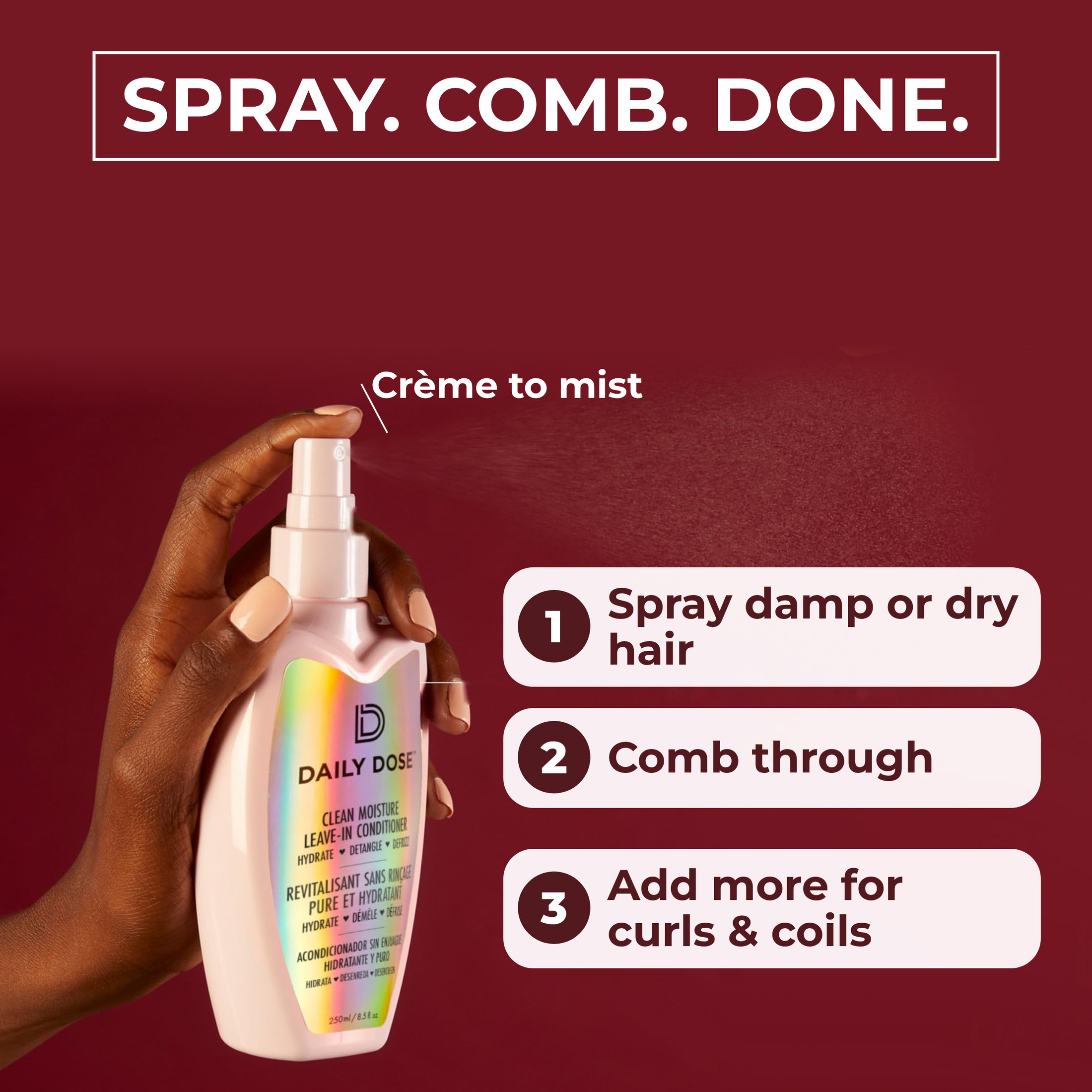 Daily Dose Award-Winning Clean Moisture Leave-In Conditioner Spray, 8.5 oz photo 5