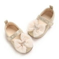 thumbnail image 5 of Beige Gentle Princess Style Toddler Shoes With Bow Accent And Comfortable Fit, Suitable For Babies And Early Walkers With Secure Design, 5 of 9