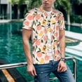 thumbnail image 6 of KLL Peach With Leaves1 for Men's Baseball Shirts,Short Sleeve Casual Shirts Button Down Shirt for Men Beach Summer Wedding Shirt-3X-Large, 6 of 7