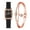 Black, variant on Fashion Rose Gold Bangle Bracelets Watches with Leather Strap Casual Dress Watch Set for Women Sparking Cubic Zirconia Crystal Bracelet Jewelry Gifts