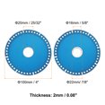 thumbnail image 2 of Uxcell Diamond Saw Blade Metal Alloy Cutting Wheels Cutting Disc for Cutting Metal Stone Blue 4" 5 Pcs, 2 of 6