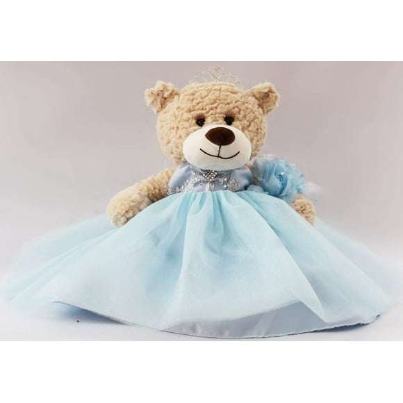 Kinnex collections by Amanda 20 Quince Anos Teddy Bear with Dress (centerpiece) B16632-4 (Baby Blue)