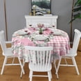 thumbnail image 2 of Pioneer Flower Floral Print Pattern Round Tablecloth 60"x60",Wrinkle Wipeable Table Cloth for Kitchen Dining Room Picnic Patio Party, 2 of 6