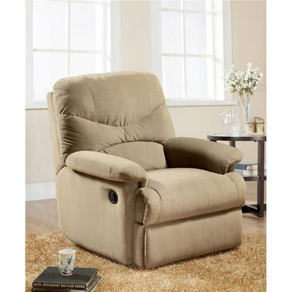 35 x 35 x 40 in. Motion Microfiber Recliner, Beige