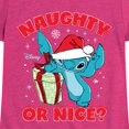 thumbnail image 3 of Lilo & Stitch - Naughty Or Nice - Girls Fitted Short Sleeve Tee, 3 of 5