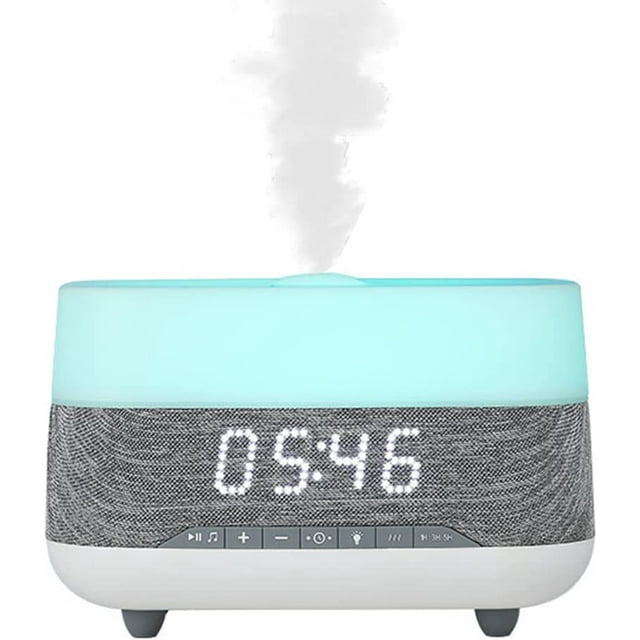 Essential Oil Diffuser and Humidifier with Speaker Clock,7 Color Mood Night Lights,Electric Cool Mist Aromatherapy for Office, Home, Bedroom, Baby Room