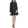 thumbnail image 1 of INSPIRE CHIC Robe Droite Décontractée Ample à Volants à Nouer au Cou à Fleurs pour Femme TP Noir, 1 of 7