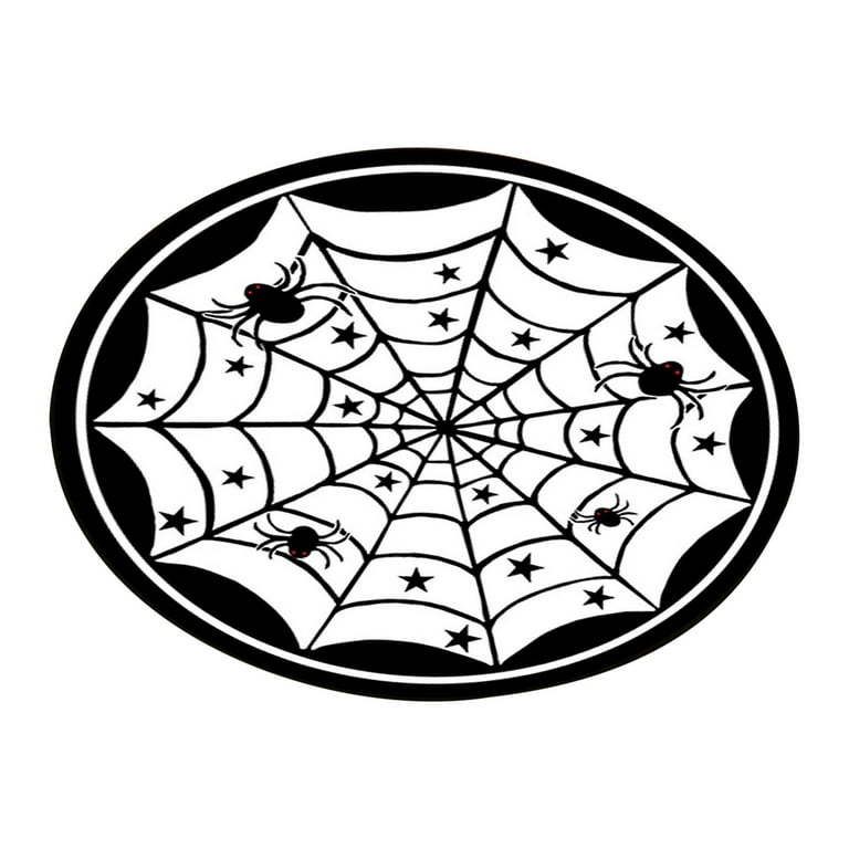 Halloween Storehouse Black & White Spiderweb Scatter outlet Rug