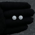 thumbnail image 3 of Moissanite Cluster Earrings for Men & Women 925 Sterling Silver, Diamond Tester Approved, Luxury Gift Box Included - 10mm-Silver, 3 of 6