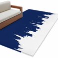 thumbnail image 2 of Navy Blue Painting Washable Area Rugs 4'x6', Abstract Art Blue Painting Low Pile Throw Living Room Rug Non-Slip Sturdy Edge Binding Carpet for Indoor Entryway Bedside Kitchen, 2 of 9
